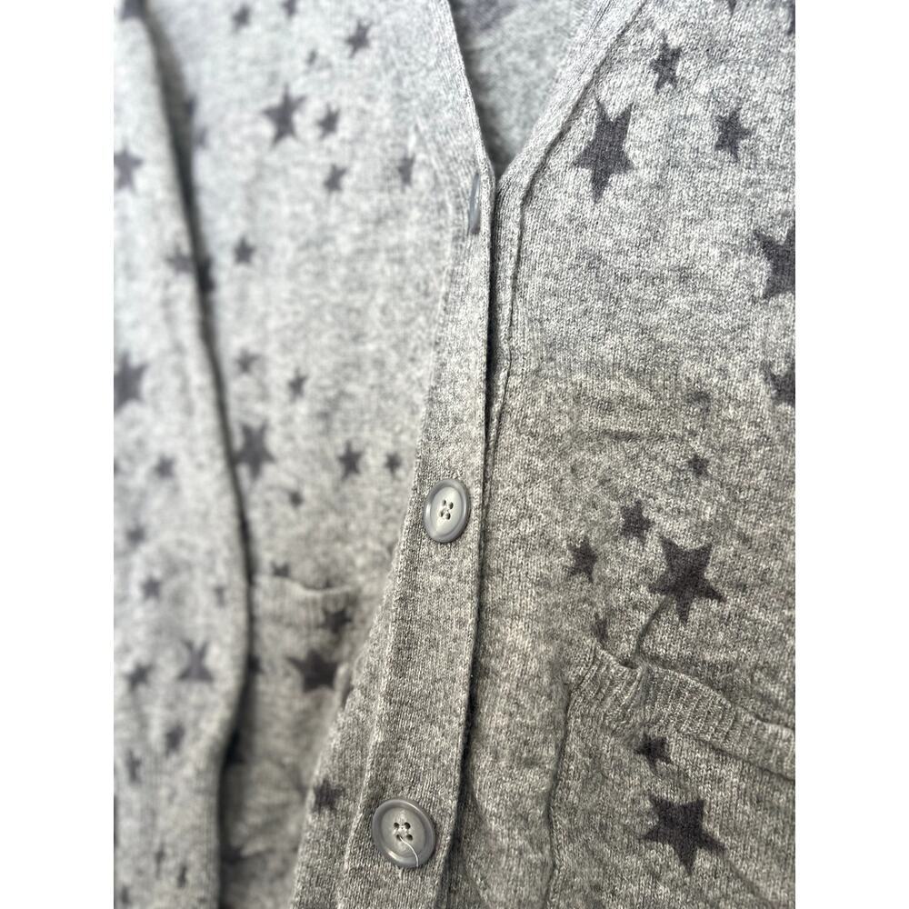 27 Miles Malibu 100% Cashmere Grey Cardigan Star Sweater Medium - Picture 3 of 6